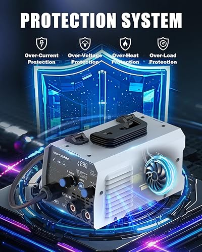 Miniatura 20 de AZZUNO Soldador MIG 145A, 110V/220V Voltaje Dual 4 en 1 Gas/Gasless Flux Core MIG Soldador/Lift TIG/Stick Máquina de soldar, soldador