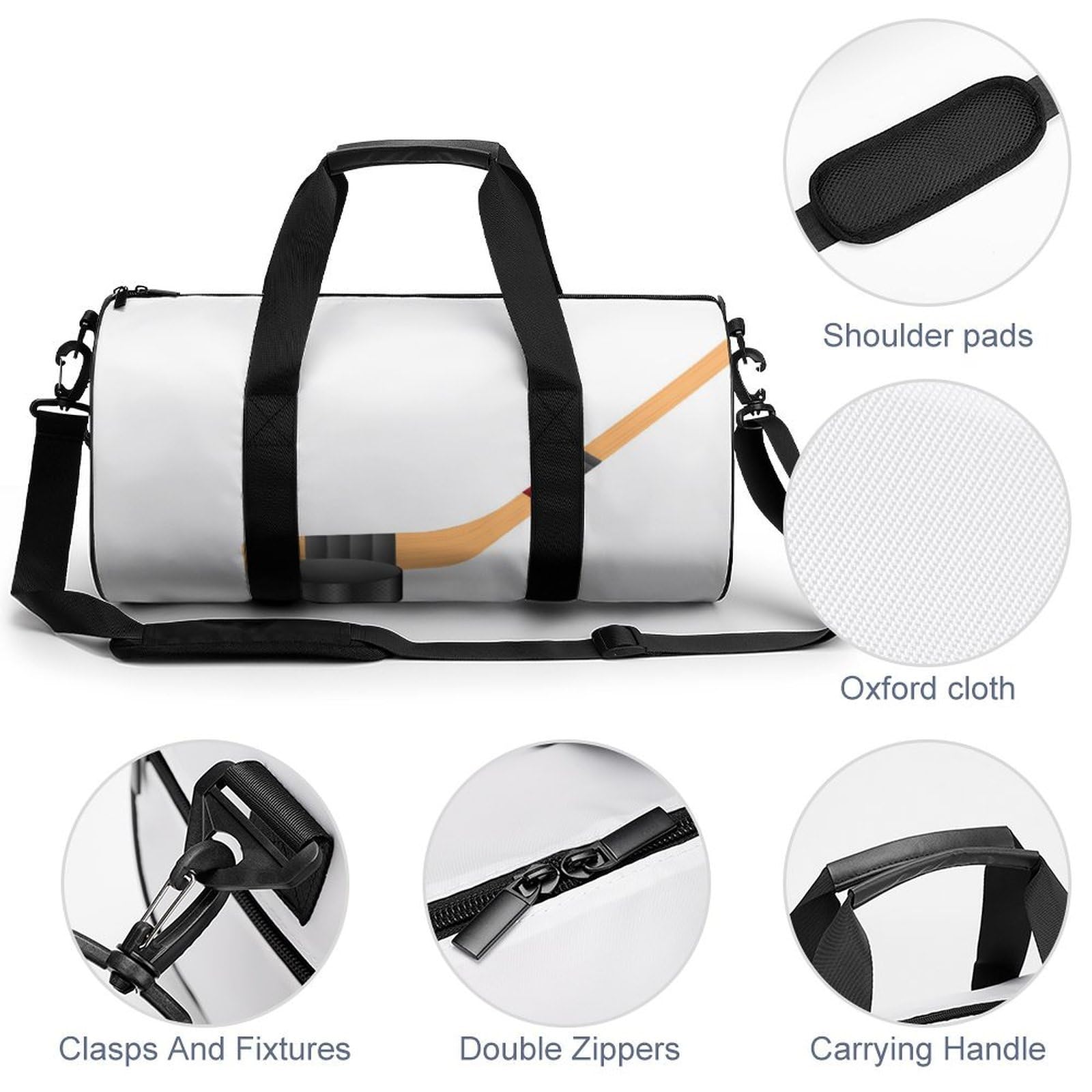 Hockey sur Glace Sac De Sport Gym Sac De Voyage Sac Week-End Duffel Bag pour Camping Randonnée Voyage 45x23x23cm