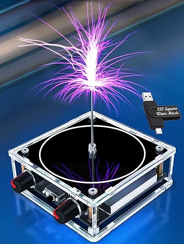 Bluetooth Music Tesla Coil 3.9in Estado Sólido Tesla Kit de Bobina de Tesla Touchable Artificial Lightning Energía Eléctrica Modelo de Transmisión