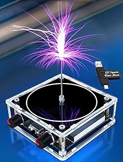 Bluetooth Music Tesla Coil 10 Cm Solid State Tesla Coil Kit Touchable Artificial Lightning Electric Power Wireless Transmission Model Arc Plasma Loudspeaker Science Experiment Tool Desktop Toy