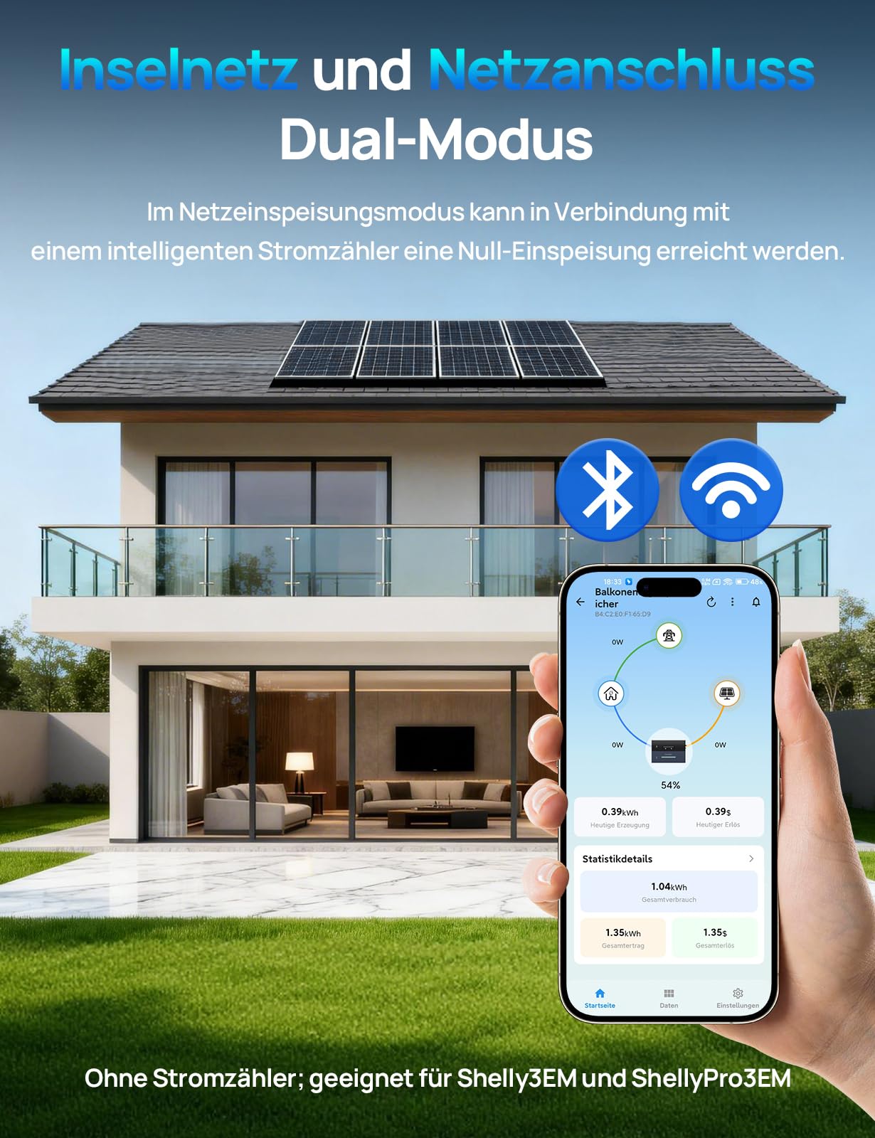 ECO-WORTHY ECOVIS Balkonkraftwerk mit Speicher 5120Wh Solar Komplettset