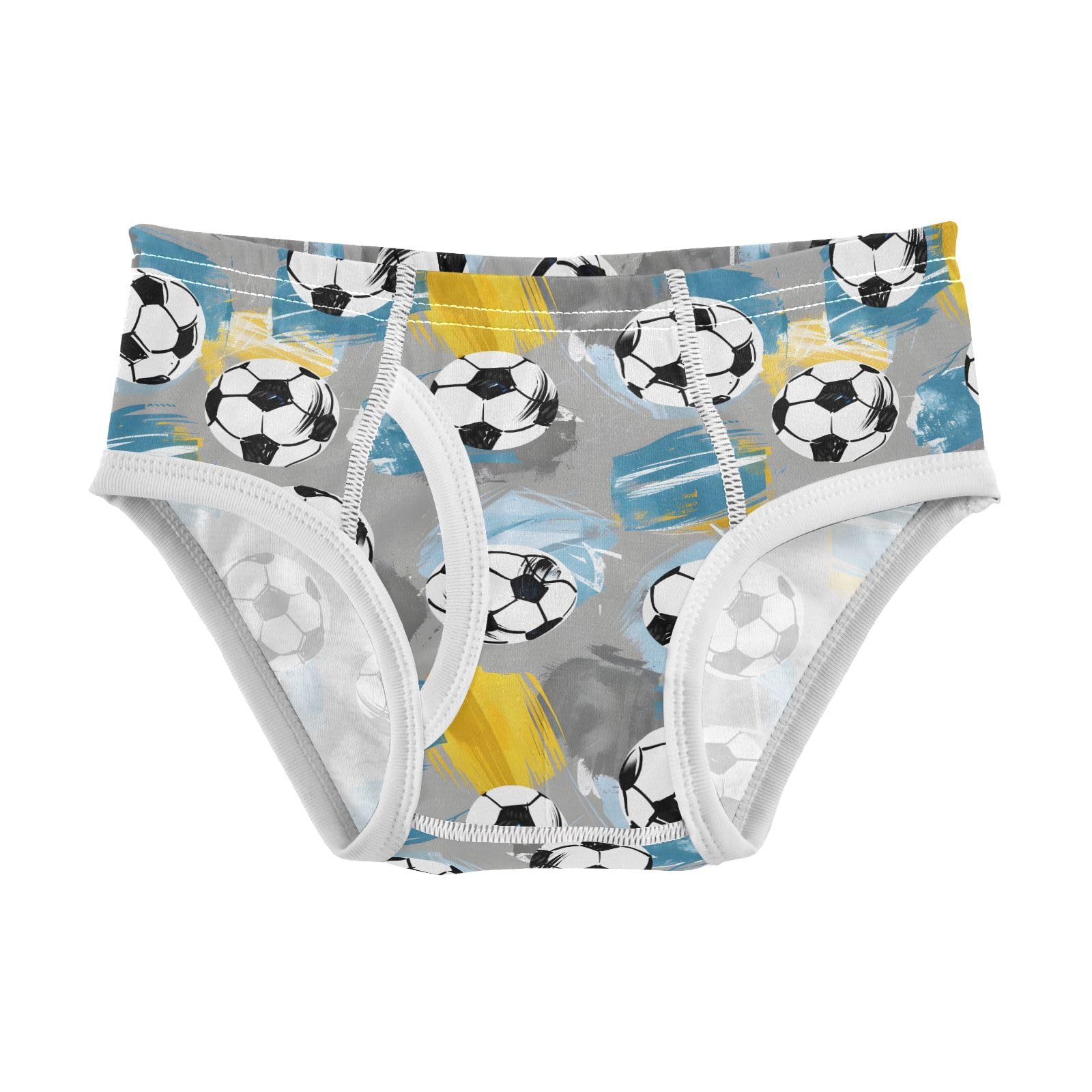Boys Exclusive Briefs Toddler Underwear 95 Combed Cotton Boxerbriefs 2T Football Blue Yellow and Gray
