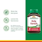 Comprimés de Kelp Jamieson, Source Naturelle de 650 mcg Iode, Soutien Thyroïdien, et un Facteur dans le Maintien d'une Bonne Santé. Non-OGM, Sans Gluten, 100 Comptes, Fièrement Canadien