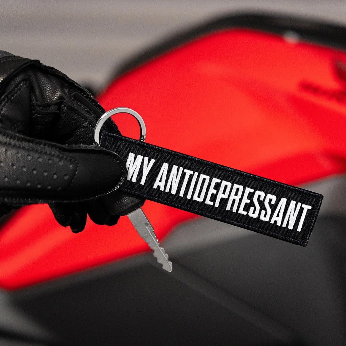 MotoLoot Keychain for Motorcycles, Scooters, Cars and Gifts (My Antidepressant)