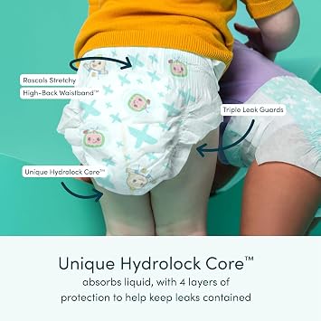 Rascal + Friends Premium Diapers, White Size, 6 (108),(Premium Quality)