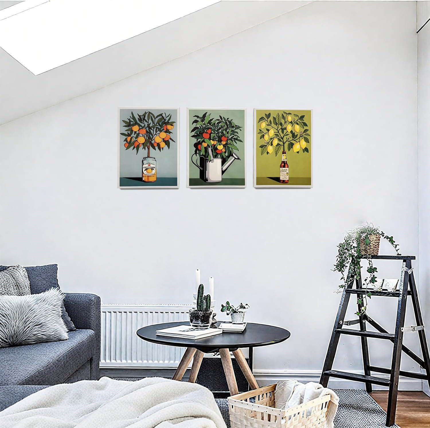 3 Piece Canvas Wall Art for Kitchen Wall Decor, Vintage Italian Fruit Wall Art Kitchen, Orange Lemon Wall Canvas Art for Living Room, Dining Room, Bedroom, Office 12 x 16 Inch set of 3.