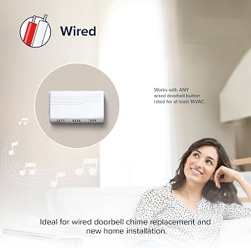 Heath Zenith White Plastic Wired Mechanical Doorbell Chime