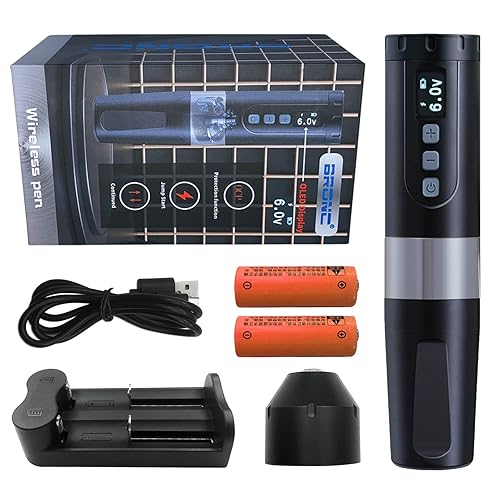 Miniatura 6 de BRONC Máquina de tatuaje V2 Fuente de estilo pluma rotativa Motor sin núcleo 2,000 mAh Batería de alimentación (gris)