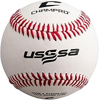 CHAMPRO USSSA Game Baseballs: Full Grain Leather Cover, Raised Seams, Durable Core - 12 Pack White
