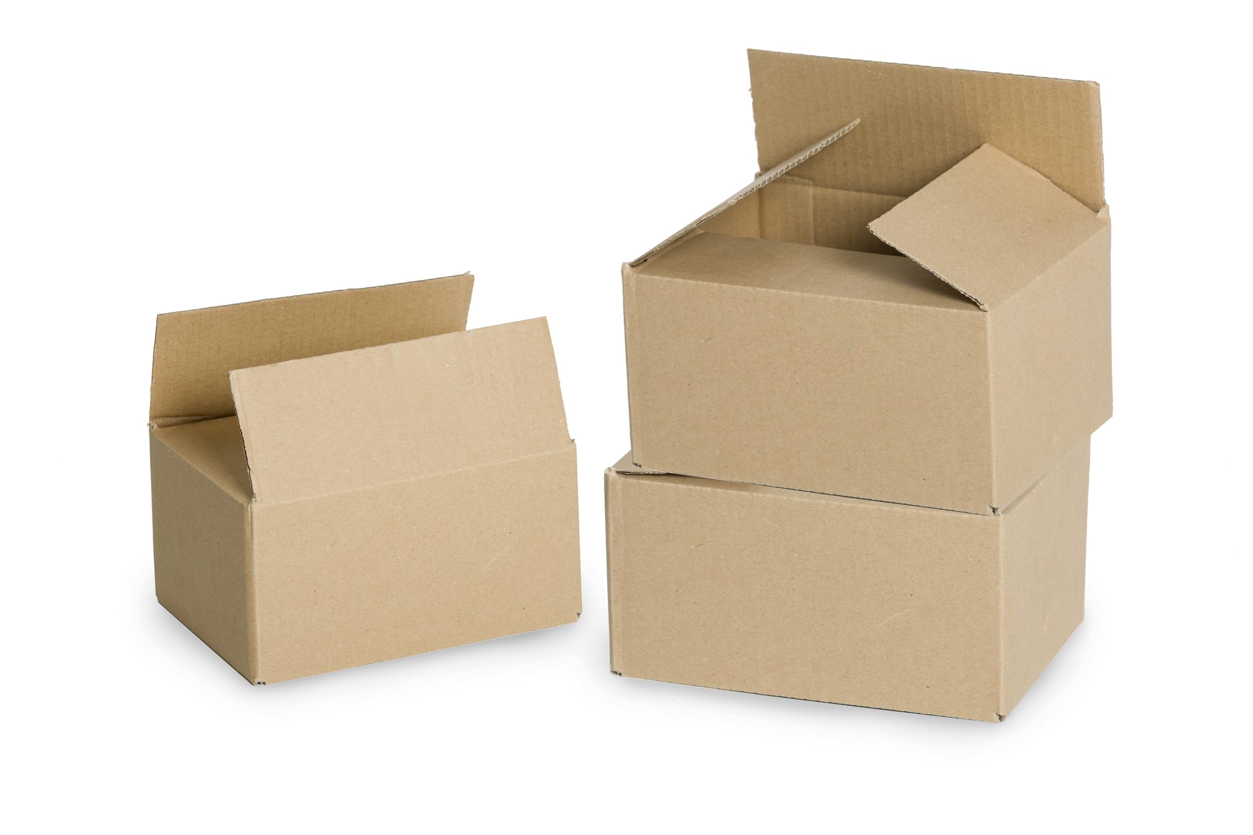 500 Stück Faltkarton 200x120x80 mm Innenmaß Versandkarton klein E-commerce Karton Welle B 380 g Braun Kartonage Verpackung Postkarton Versandschachtel Paket Päckchen