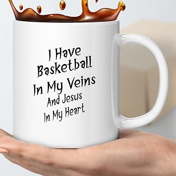 Coffee Mug I Have Basketball In My Veins And Jesus In My Heart Funny Christianity, Christian, Christian, Christian S, Christian Cups, Cup Of Christ 170583