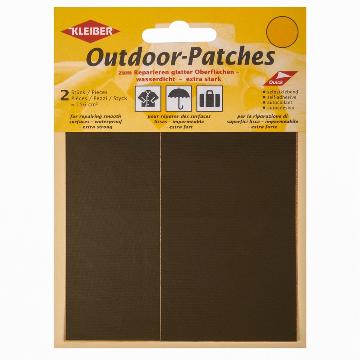 Kleiber Nylon Self Adhesive Repair Patches, Olive Grey