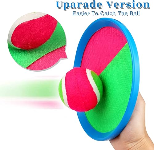 Miniatura 9 de jxzdle Toss and Catch Game Set, Velcro Ball and Catch Game with 4 Paddles 4 Balls and 1 Storage Bag, Great Outdoor ToysGifts for Kids, Classic