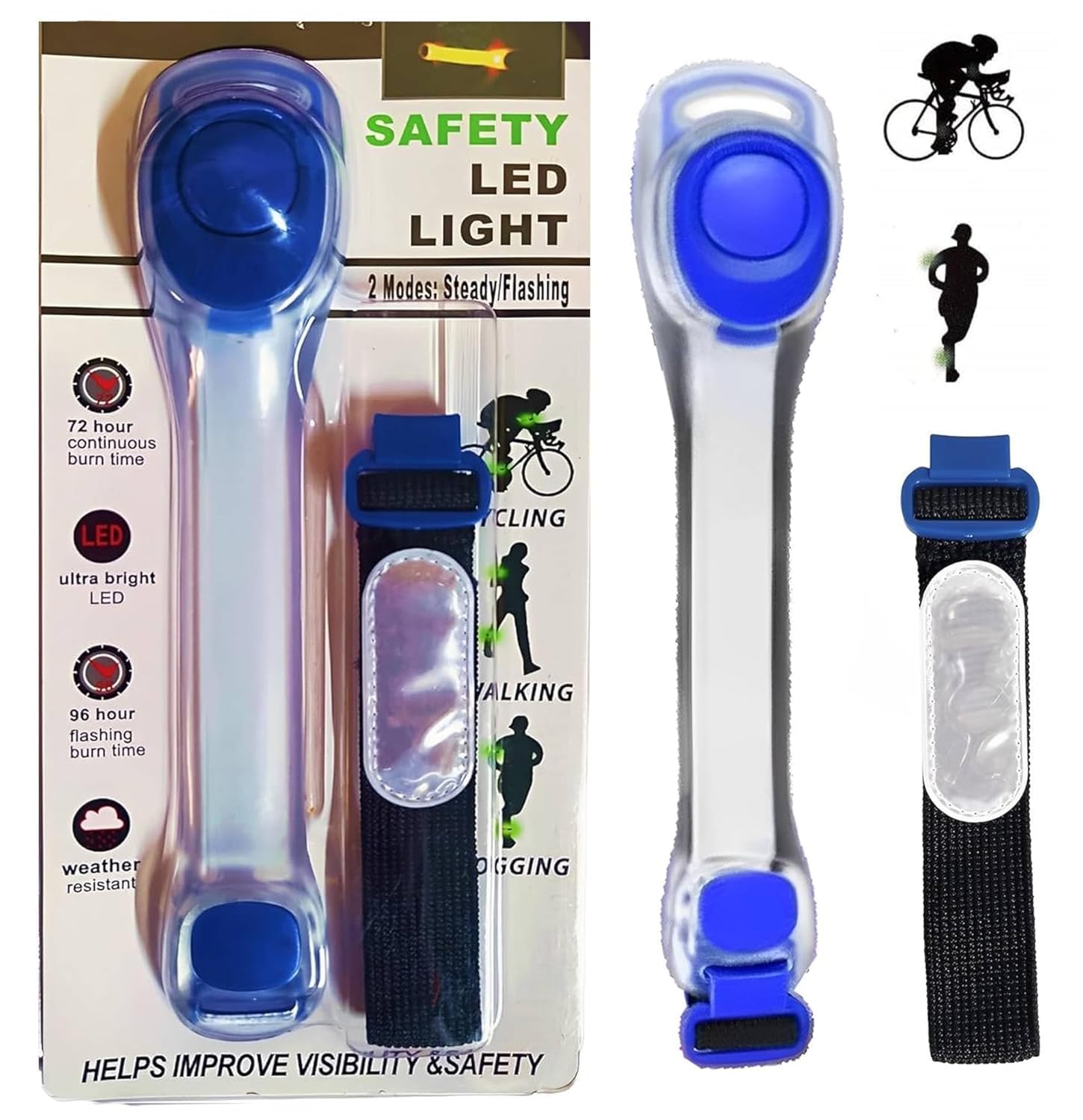 1 Pc LED Safety Armband – Light Up Strap with 2 Modes (On/Blink) | Adjustable, Reflective, Weather-Resistant for Running, Cycling, Walking | Battery Powered-image-21