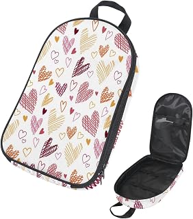 VAPOKF Bolsa organizadora de utensilios de camping de viaje, color rojo, rosa, amarillo, bolsa de almacenamiento de corazones dibujados a mano para utensilios de cocina, accesorios de cocina, bolsa de