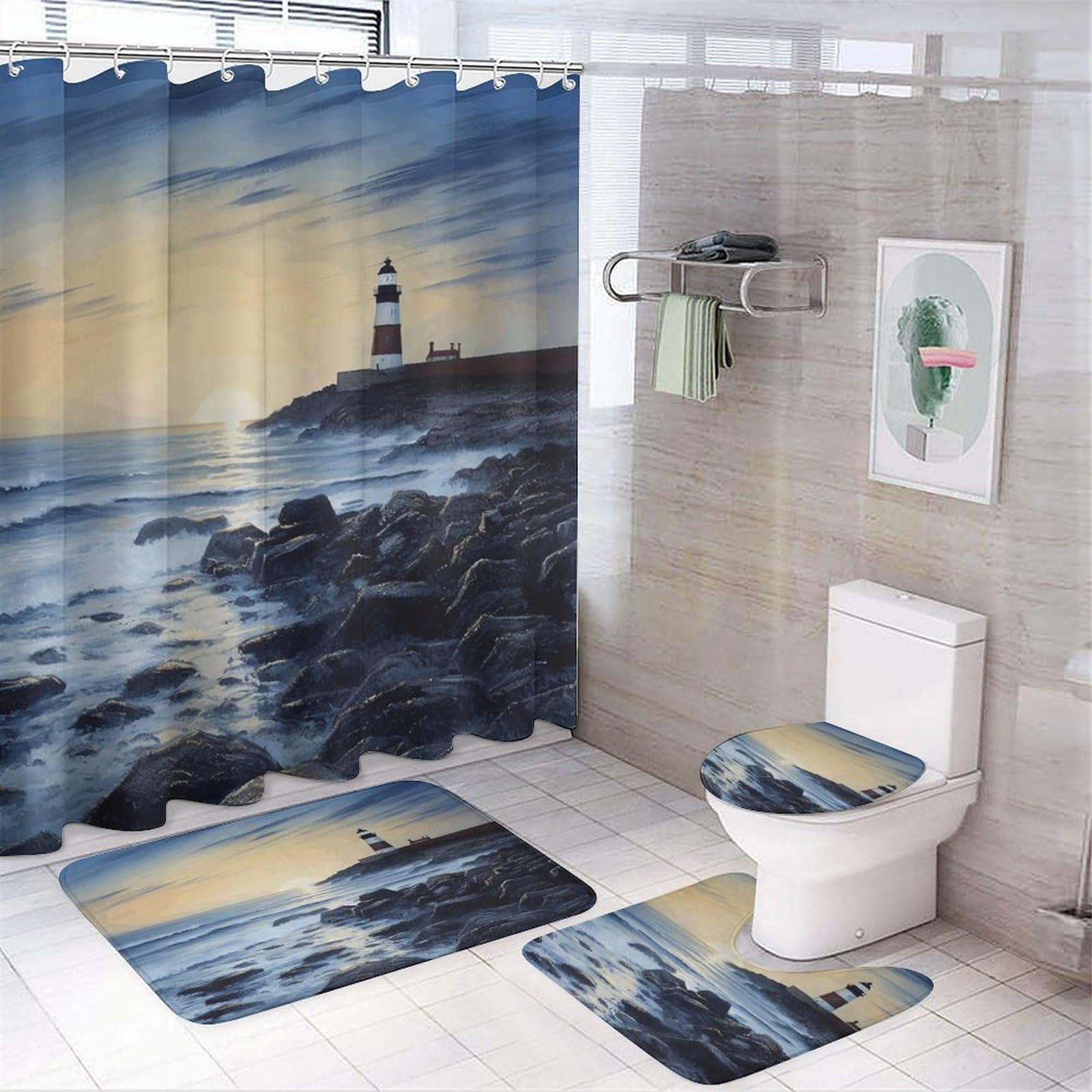 Ensemble de salle de bain phare de mer pour rénover sans travaux