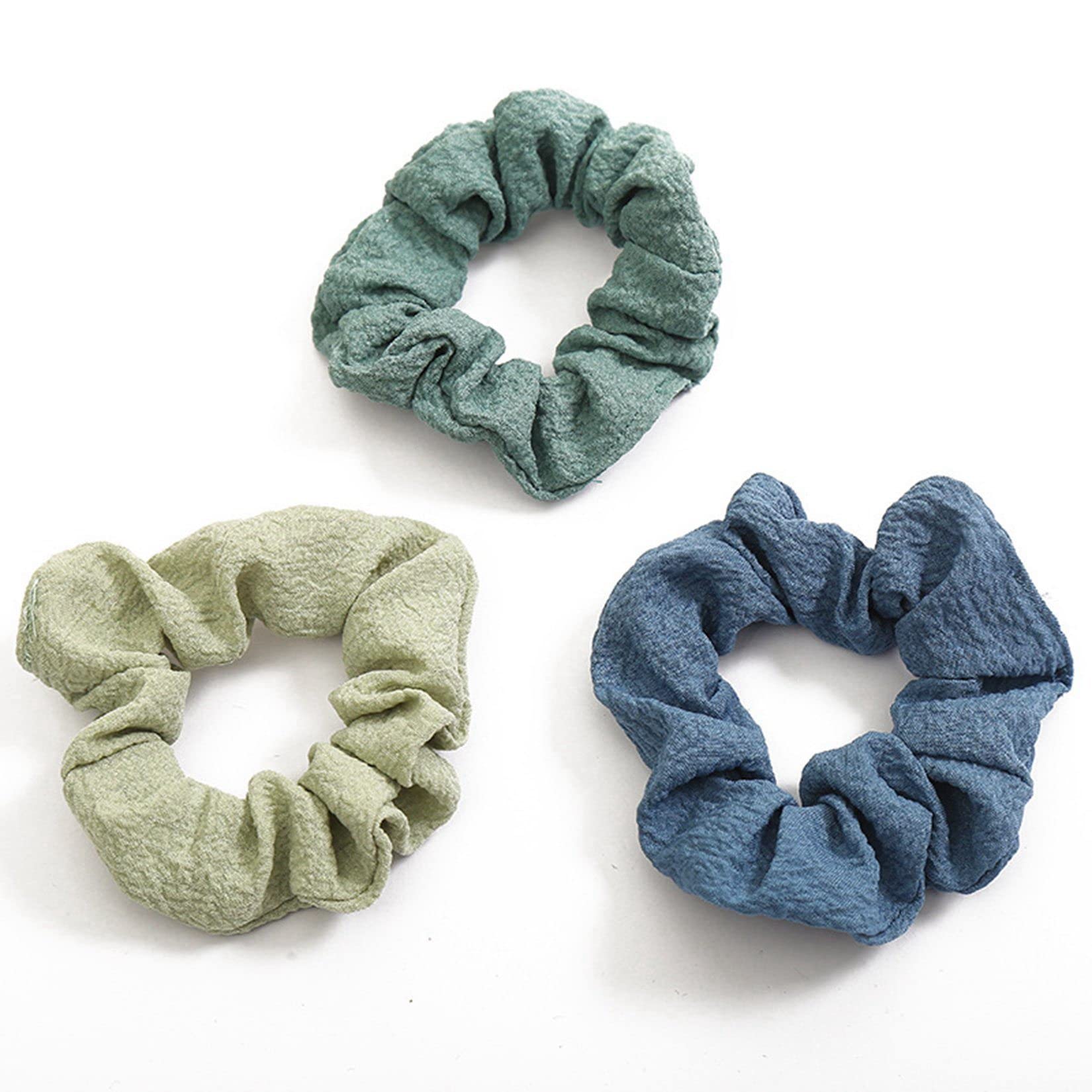 fałdy Scrunchies gumka do włosów gumka do włosów gumka do włosów zestaw akcesoriów do włosów 8 sztuk dla kobiet kucyki bułeczki warkocze długie włosy (kolor 1 jeden rozmiar)
