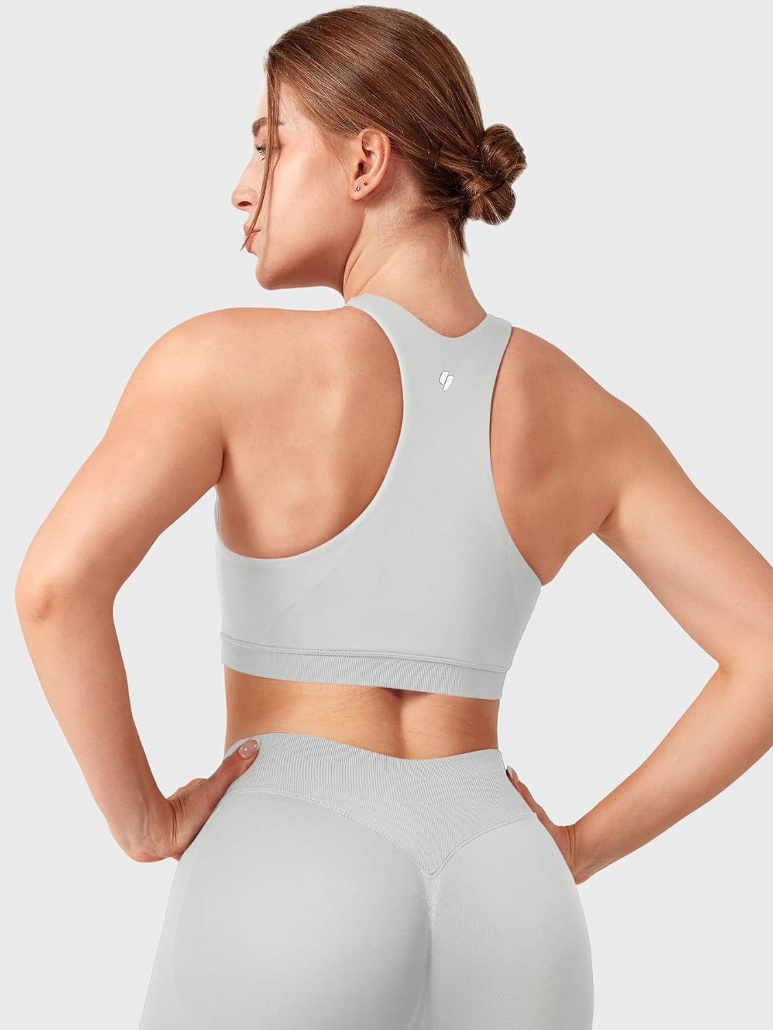 YEOREO Racerback Sports Bras for Women Padded Medium Impact Dafnien Seamless Yoga Workout Crop Tops - Image 2