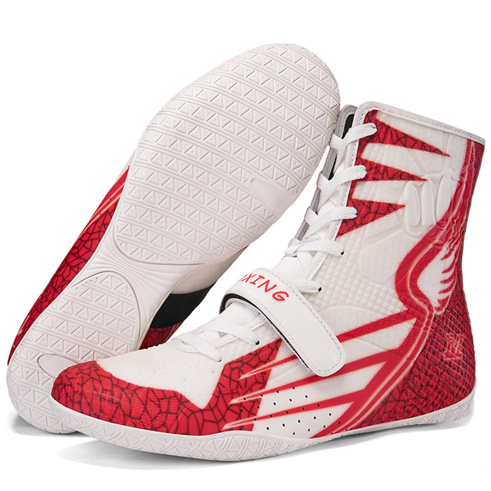 Scarpe da Boxe Uomo, Scarpe da Wrestling Pugilato Antiscivolo Traspirante per Arti Marziali, Atletica, Fitness, Bodybuilding, Taekwondo, Arti Marziali