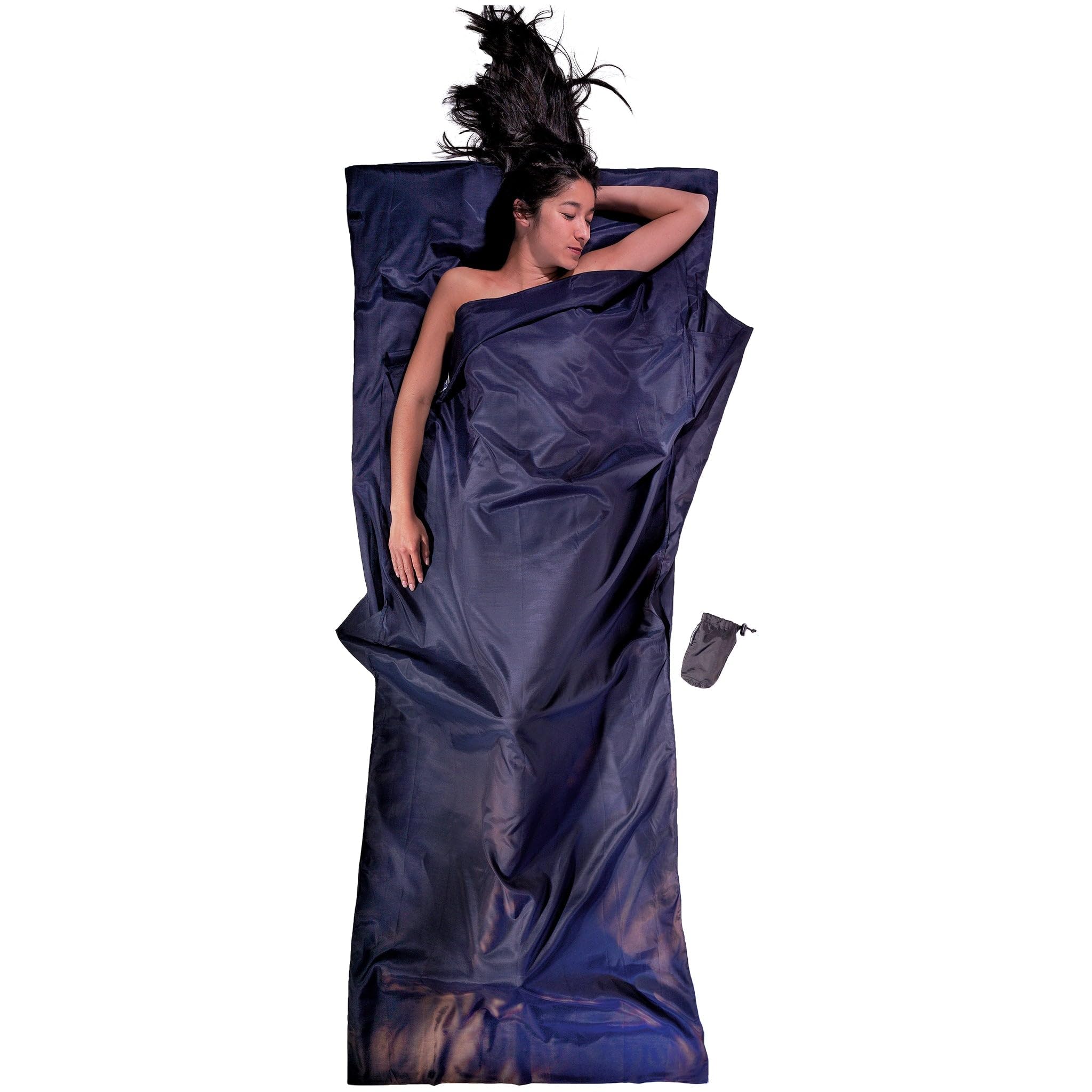 COCOON - Premium - Silk/Egyptian CottonTravelSheet - Tuareg Blue