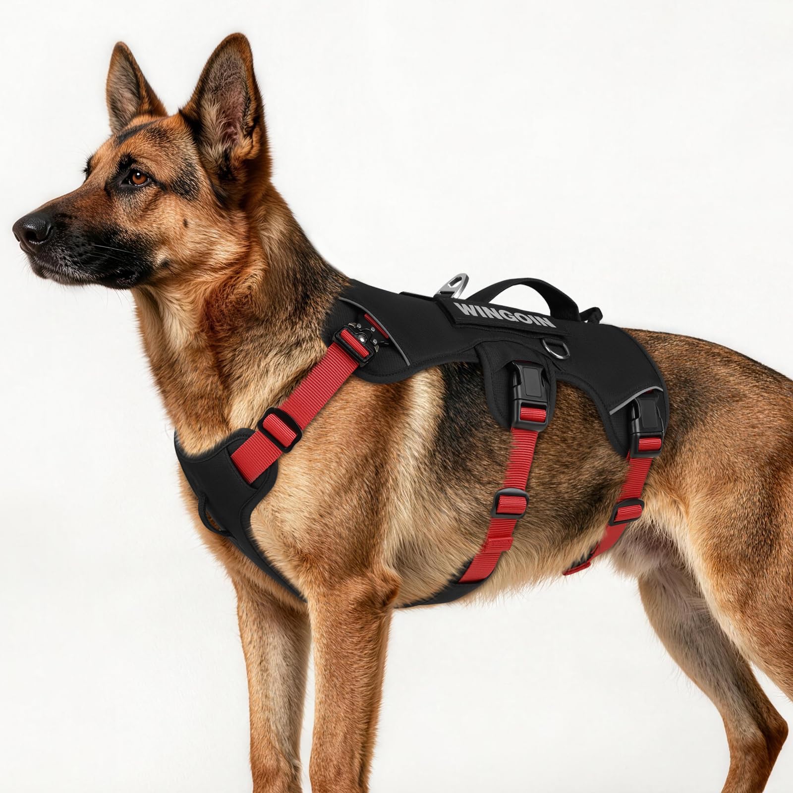 Escape Proof Dog Harness,No Pull for Large Dogs with Handle,Black,L