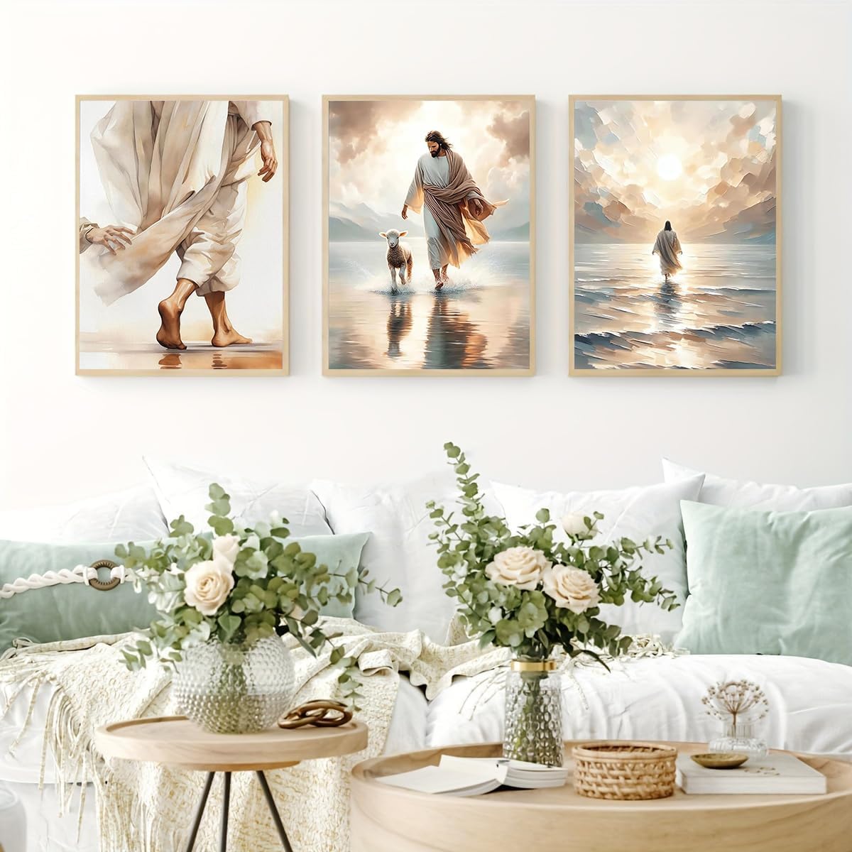 YOLENIX Diamond Art Kits for Adults Beginner,3pack Jesus DIY Modern Diamond Painting Kits 5D Diamond Dots Gem Art Crafts with Tools,Round Full Drill Crafts for Home Wall Decor&Gift-12x16in