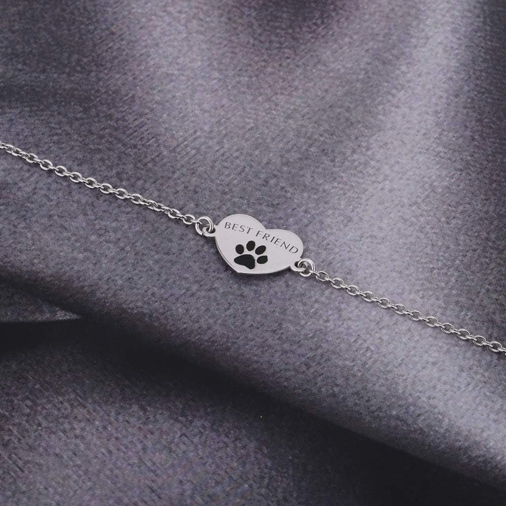 Vanbelle Sterling Silver Jewelry - Rhodium Plated with 925 Stamp - Dog Paw Heart Bracelet - Elegant Hand Bracelet for Women - 6.5" Long + 1" Extender - Image 7