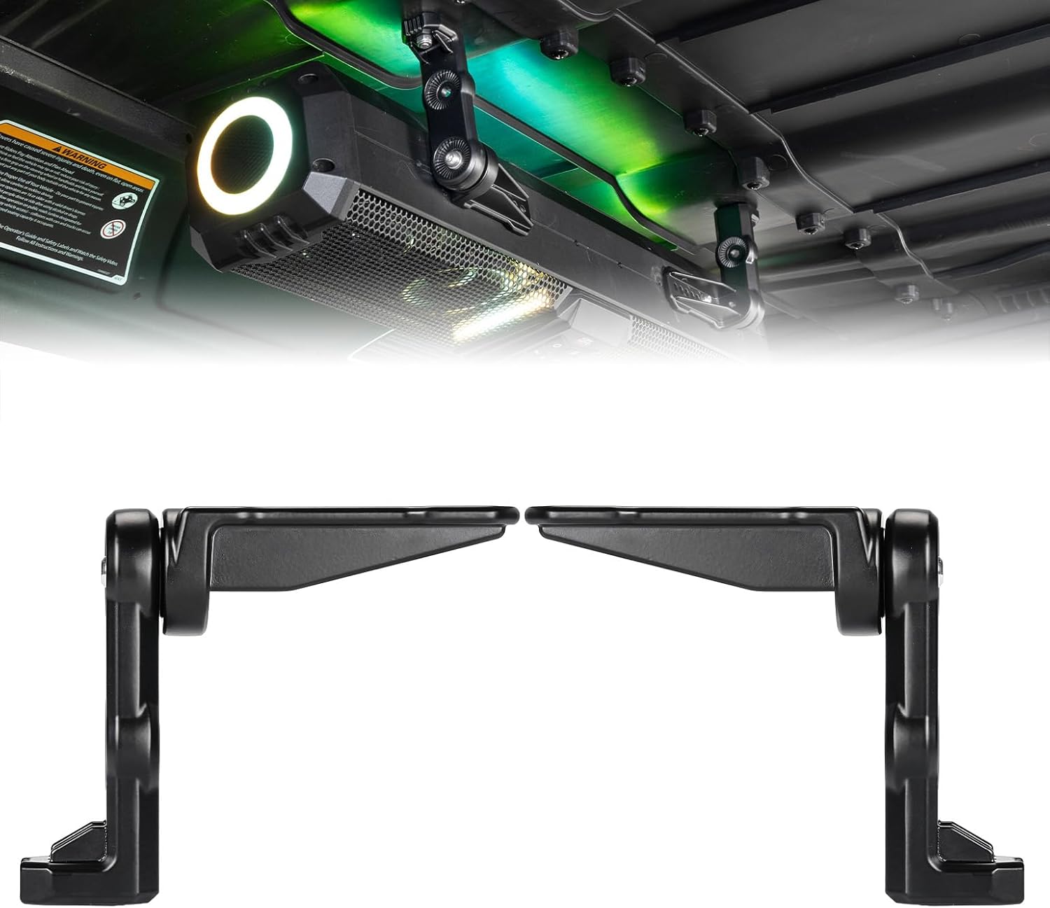 KEMIMOTO Soundbar Bracket for ATV UTV Golf Cart Marine Boat, Aluminum Alloy Speaker Mount Fit Roof