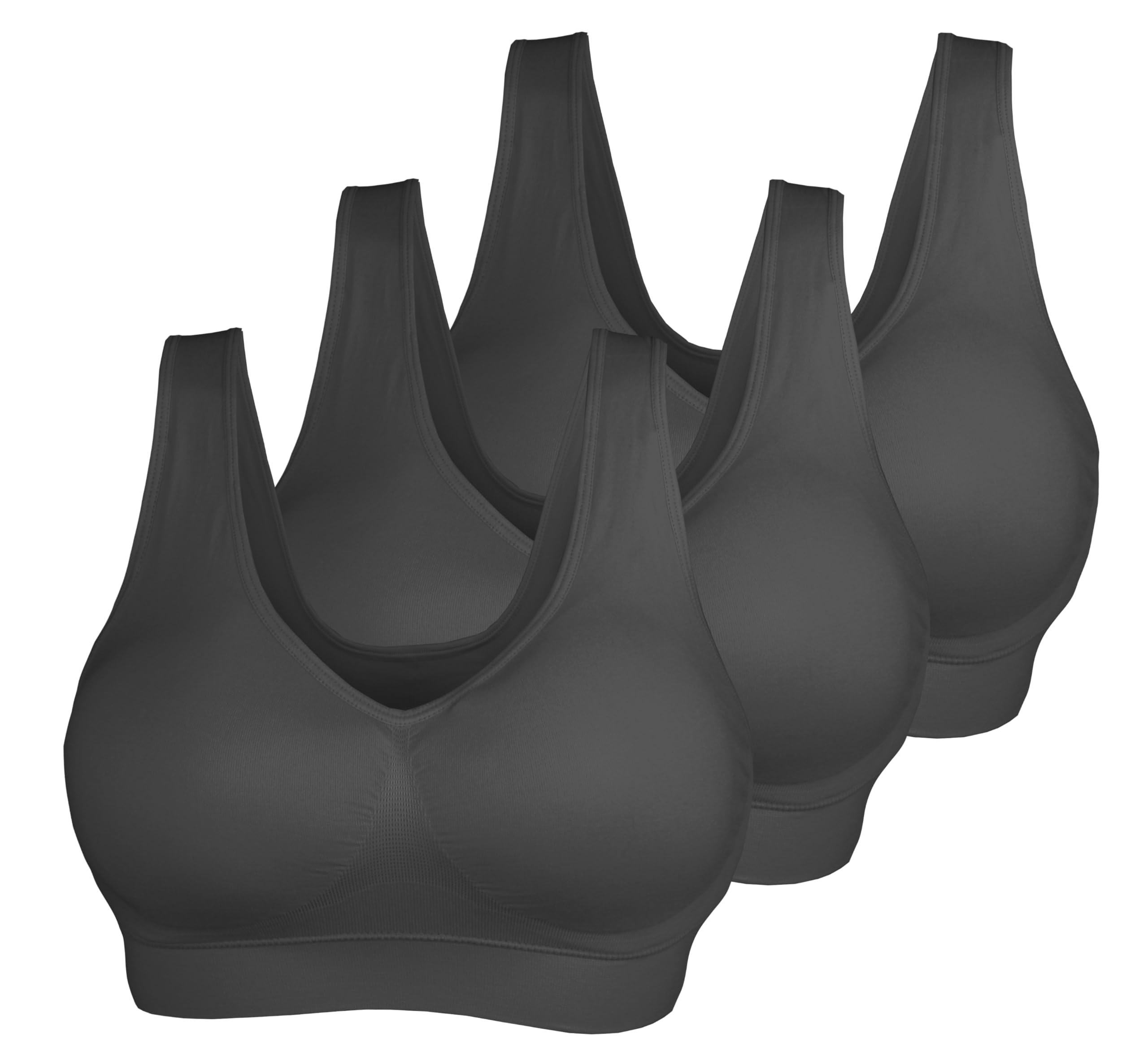 Cabales Women's Seamless Wire Free Bra for Women Removable Padded Comfort Sports Bra