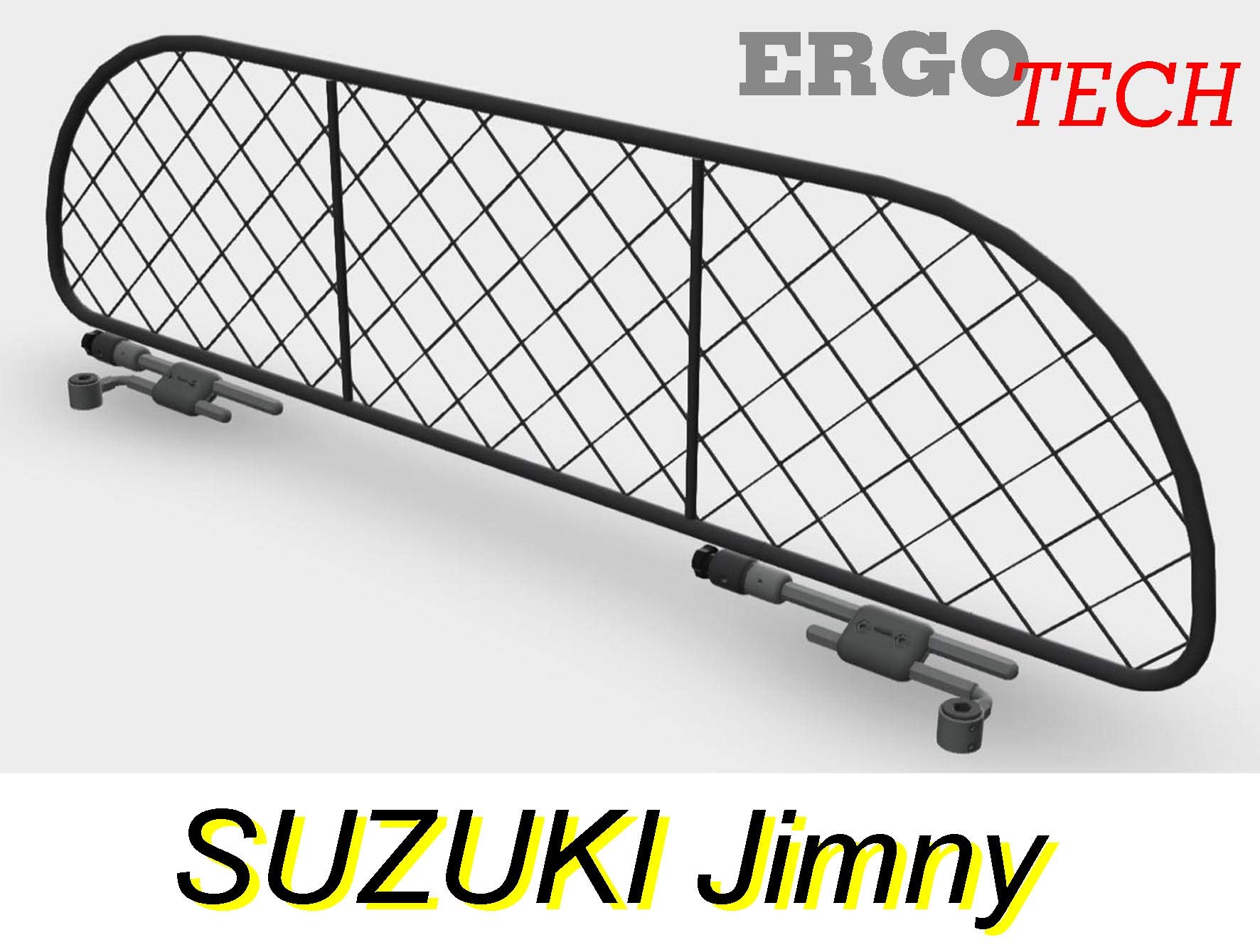 ERGOTECH Divisorio Griglia Rete Divisoria per Suzuki Jimny, RDA65-M ksz005.1, per Trasporto Cani e Bagagli