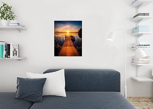 Miniatura 7 de Puesta de sol sobre el muelle de pesca en Finlandia Lake Foto Nacional Montaña Naturaleza Paisaje Parque Paisaje Escénico Parques Cuadro Muelle Agua