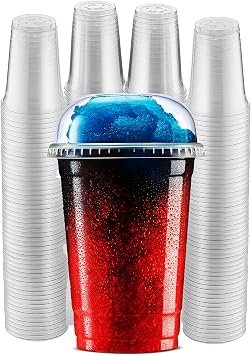 Green Direct 10 oz. Drinking Disposable Clear Plastic Cups with Lids for Ice coffee, Bubble Boba, Cold Drinks & Smoothie Pack of 100