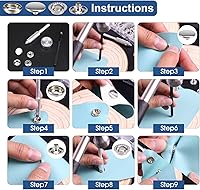 Vista 5 de Meifuly - Kit de 323 piezas de lienzo a presión, acero inoxidable de grado marino (tapas, enchufes, tornillos, componentes de la base de tela)