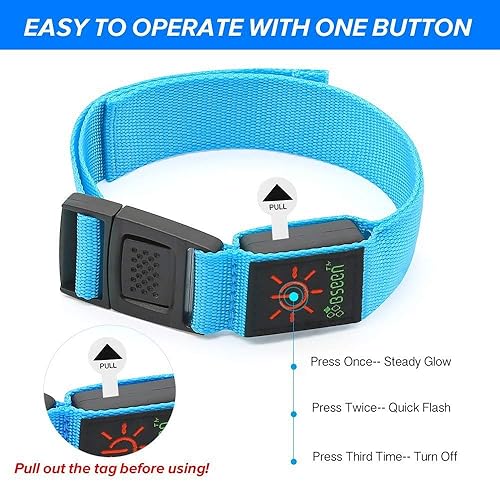 Miniatura 5 de Bseen - 1 paquete de 2 pulseras LED, brazalete para correr, pulsera LED que brilla en la oscuridad