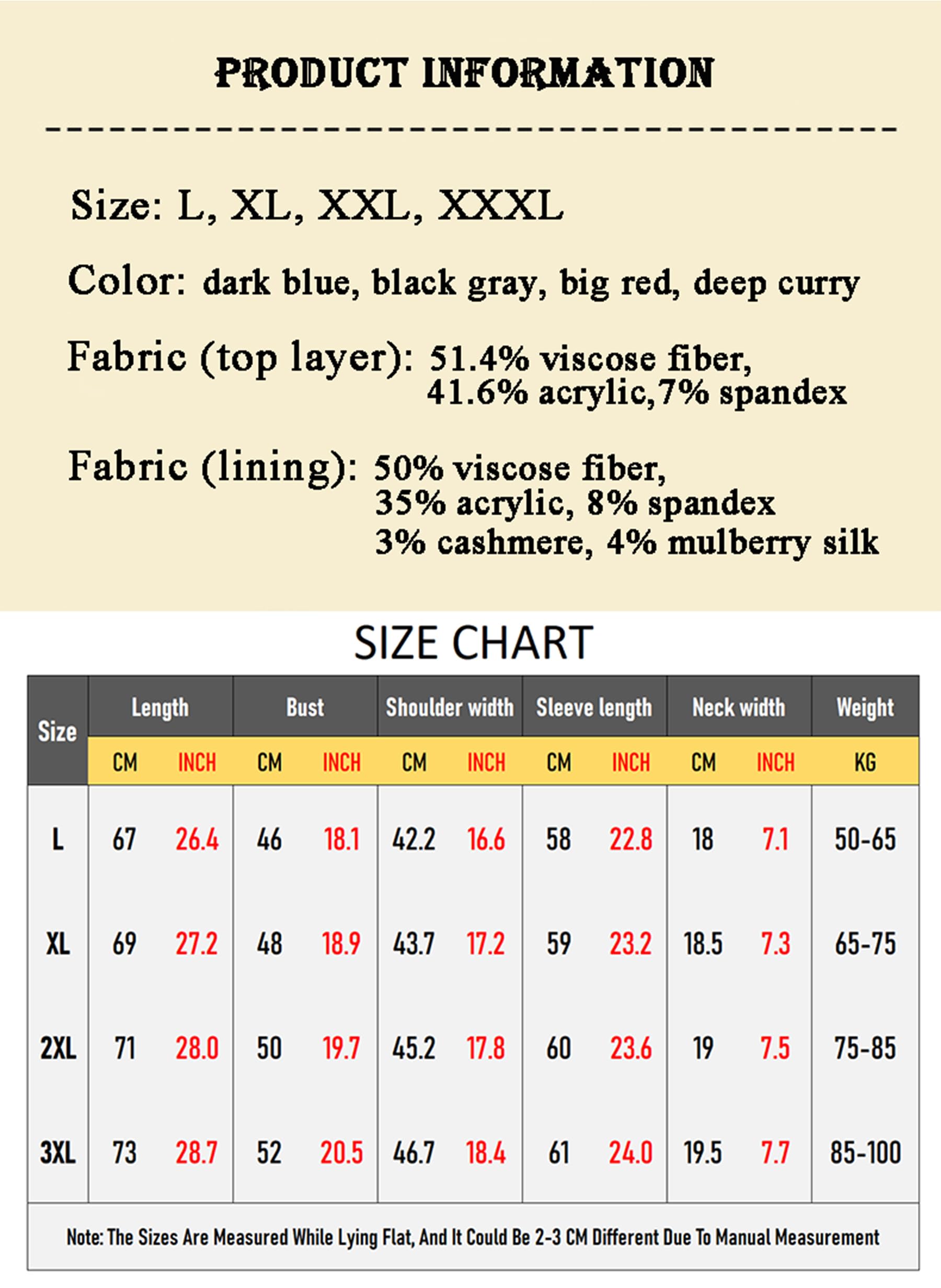 Ropa Interior térmica de los Hombres Forro Polar Engrosado Cuello Redondo Superior Cachemira Mulberry Seda no Marca Camisa Bottoming Interior,Curry,XL
