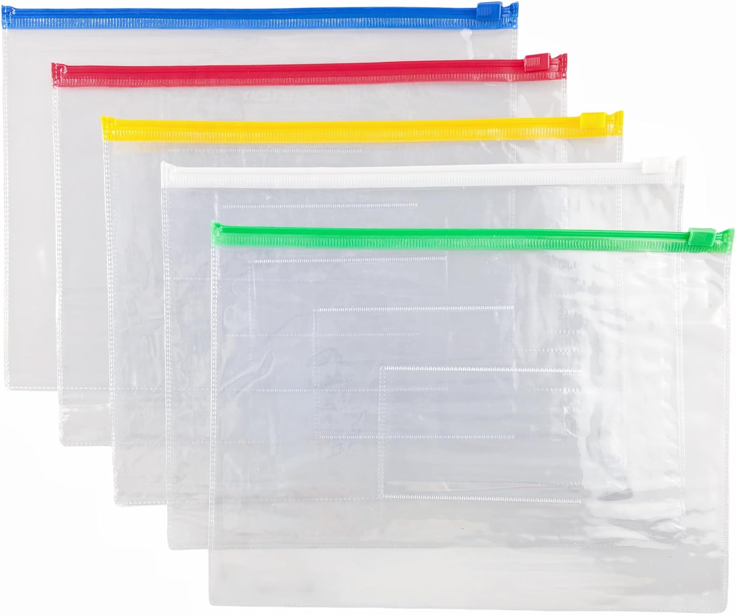 FERENLI 20 Pack 9.1x6.7 Inch Zipper Pouches Clear Plastic File Folders