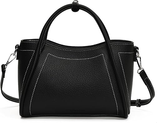 Women PU Leather Vintage Top Handle Shoulder Bag Solid Color Satchel Handbags Tote Crossbody Purses