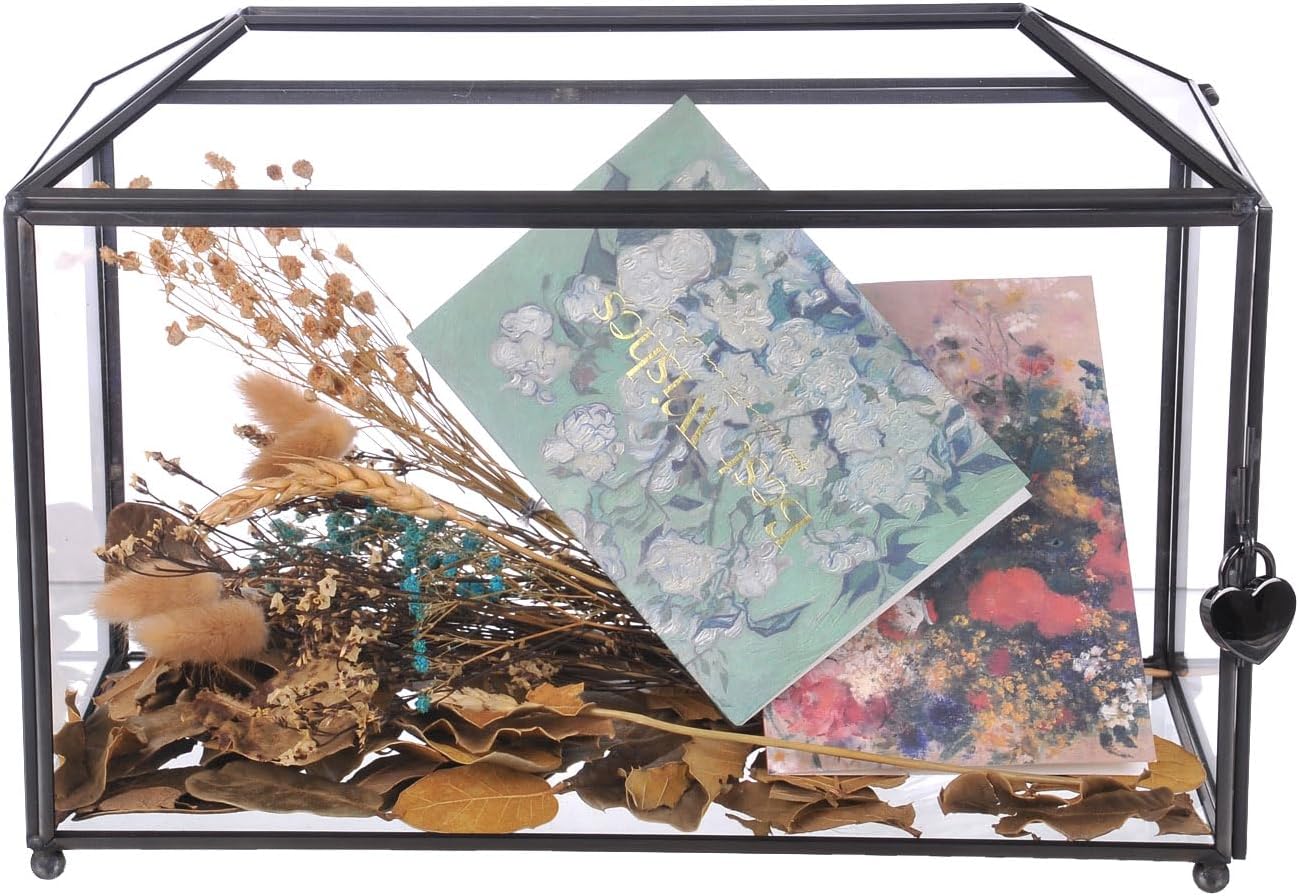 Bellaware Glass Wedding Card Box with Slot for Reception