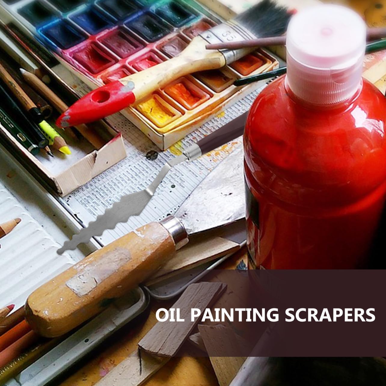 Professional Oil Painting Scraper with Ergonomic Handle Smooth Surface Artist Palette Knife for Canvas Watercolor and Mixed Media Art Tool for Creative Hobbyists and Art Students