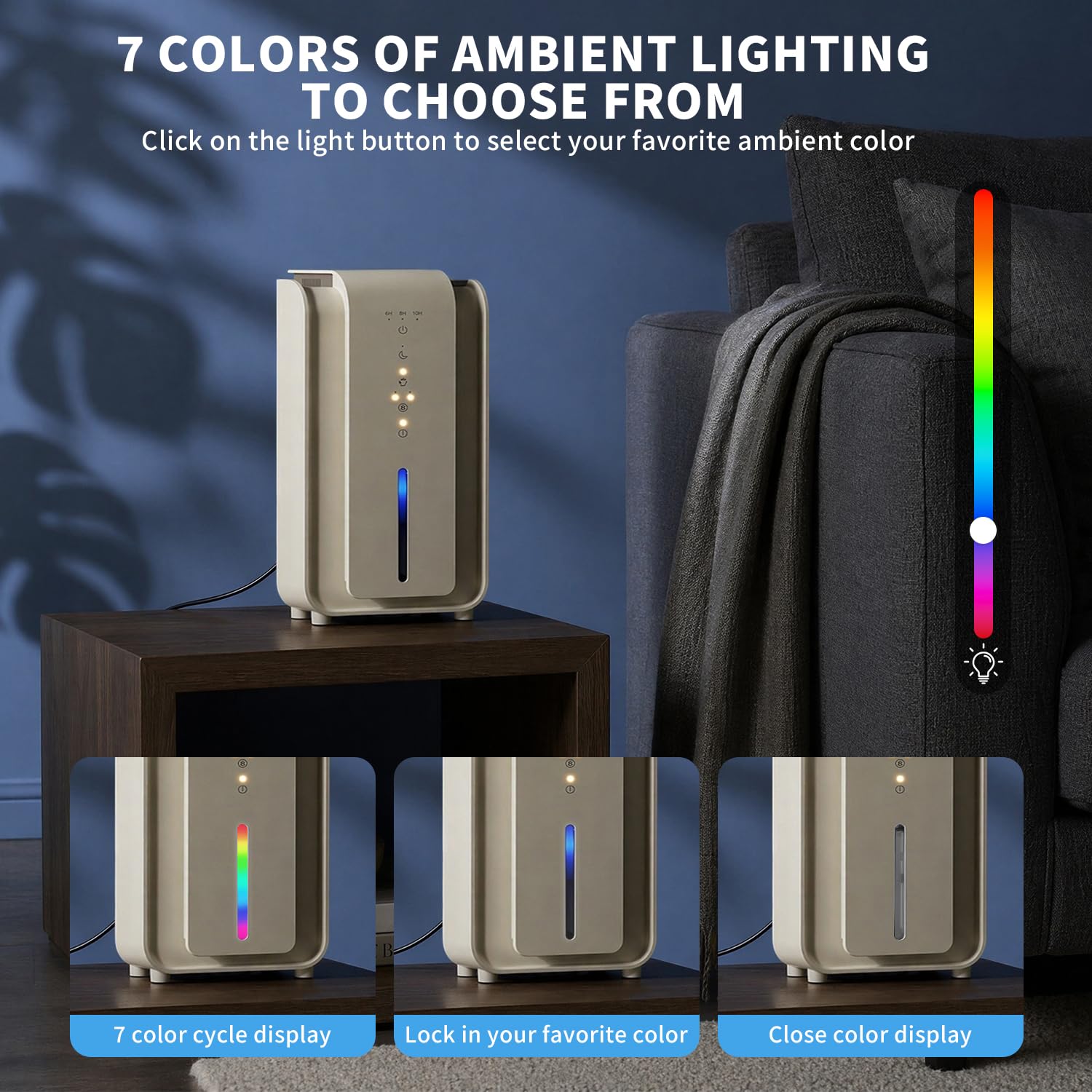 Generic US 1.5L Deshumidificador de aire interior con temporizador y luz eléctrica