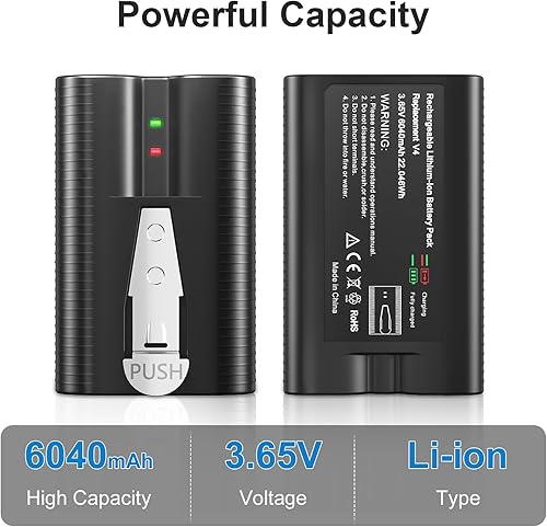 Miniatura 2 de Batería de repuesto de 6040 mAh para batería de anillo, compatible con cámara Ring Doorbell (2/3/4/3+/3 Plus), cámara adhesiva (2ª y 3ª generación),