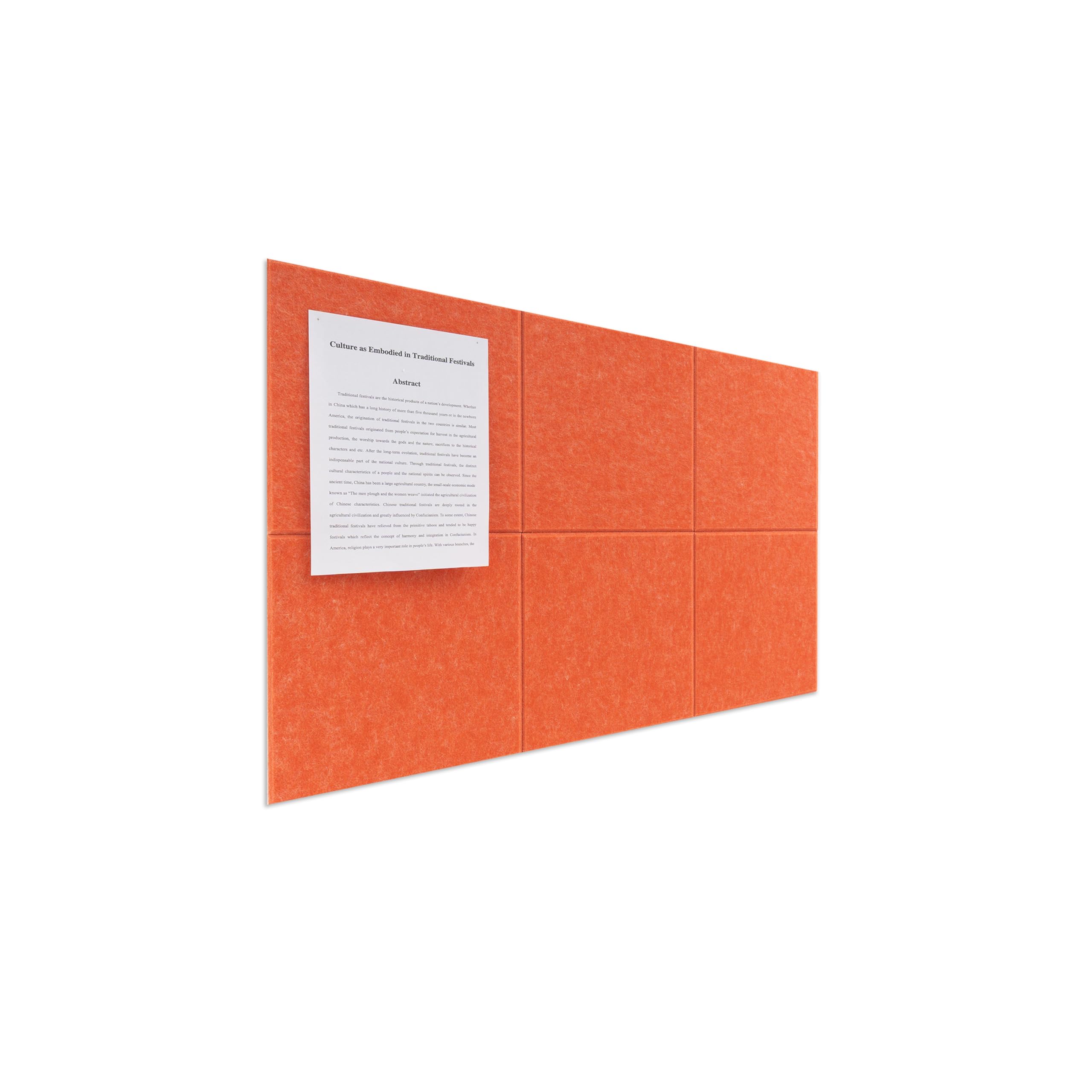 Large Felt Bulletin Board(36" x 24"),Cork Board Alternative,6 Pack Felt Wall Tiles with Safe Removable Adhesive Tabs,Notice Pin Board/Message Board/Vision Board for Office, School & Home