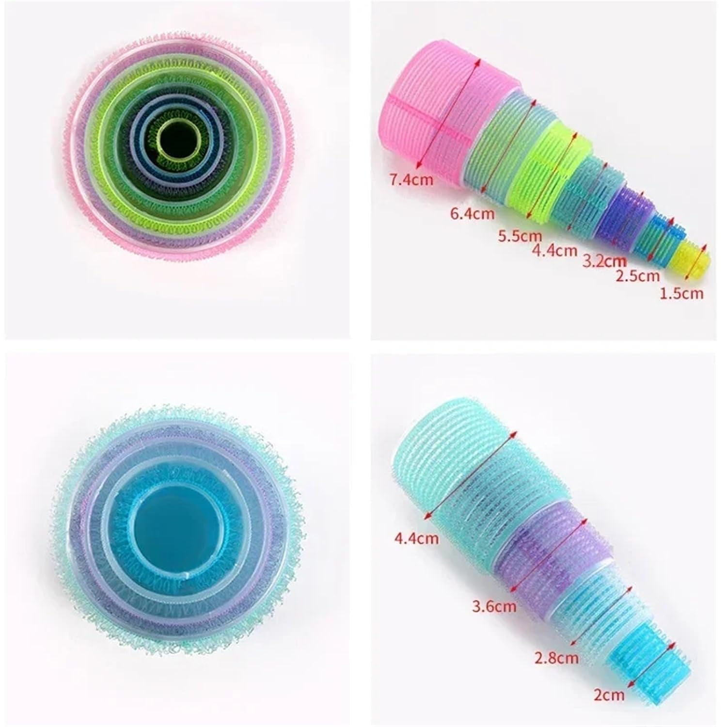 Hair Rollers for Blowout Look Long Hair 12pcs Hair Rollers Self Grip Hook Curlers Heatless Roller Salon Dressing Size Sticky Styling Tools(Pink)