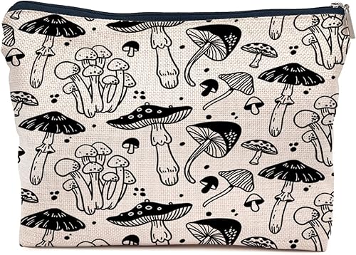 Miniatura 7 de IWXYI Bolsa de aseo de hongos, regalos de hongos, bolsa de maquillaje de hongos, bolsa de maquillaje de hongos para mujer, bolsa con cremallera,