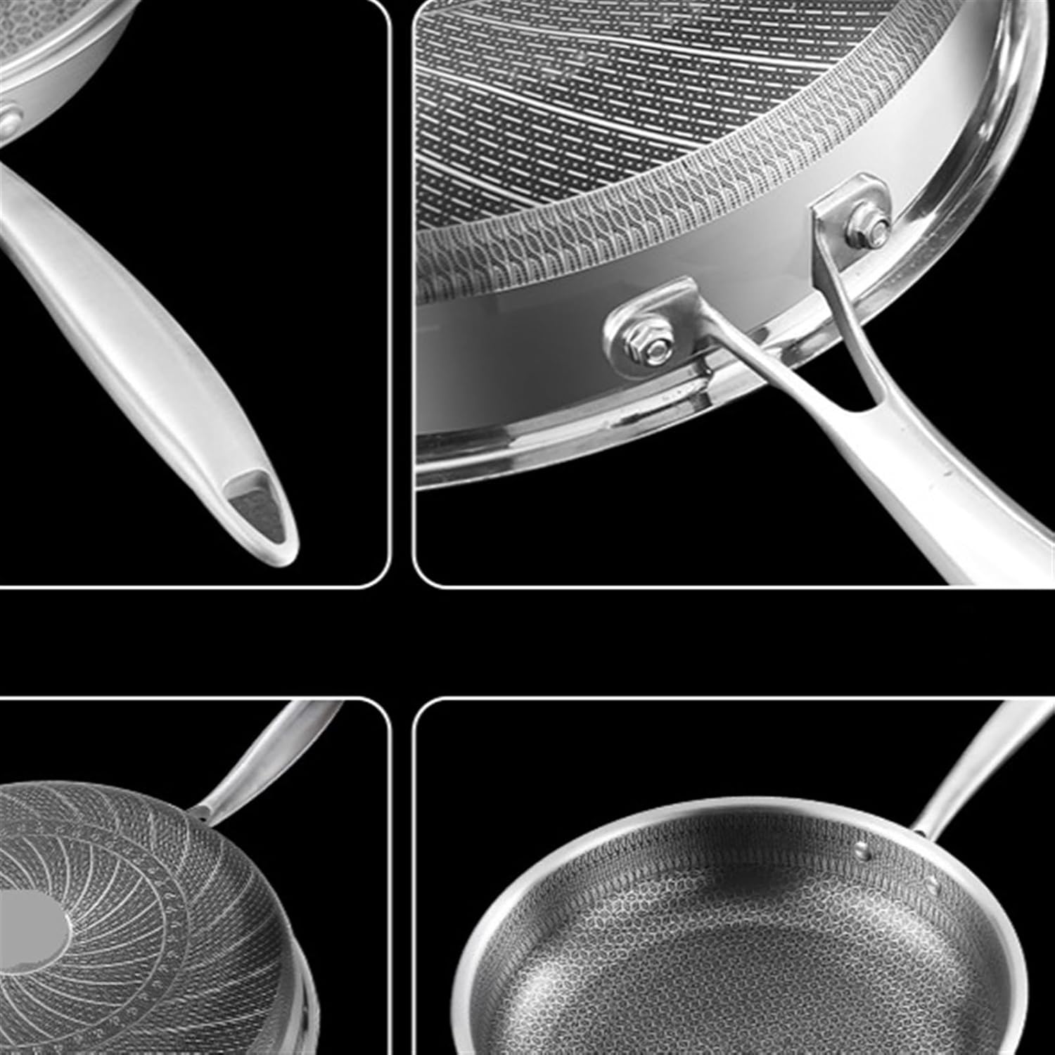 Pan Frying Pan Honeycomb Frying Pan Non-Stick Non-Coated Full Screen Omelet Pan Frying Steak Pancake Cookware Pans