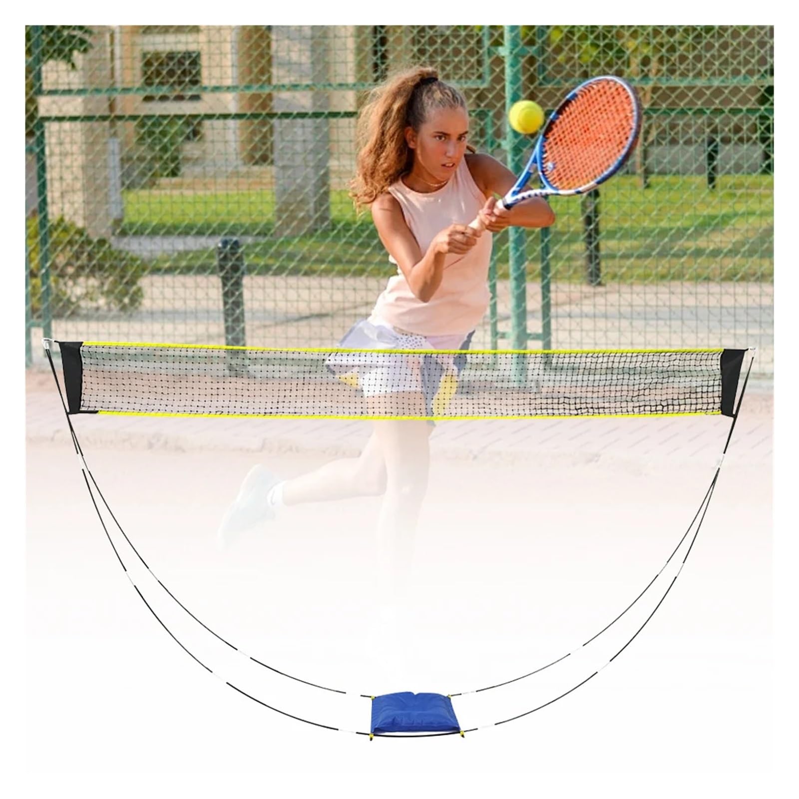 Filets de Badminton, Support de Filet Badminton Portable, Noir, Plage Tennis détachable avec Sac Transport, 3 pièces