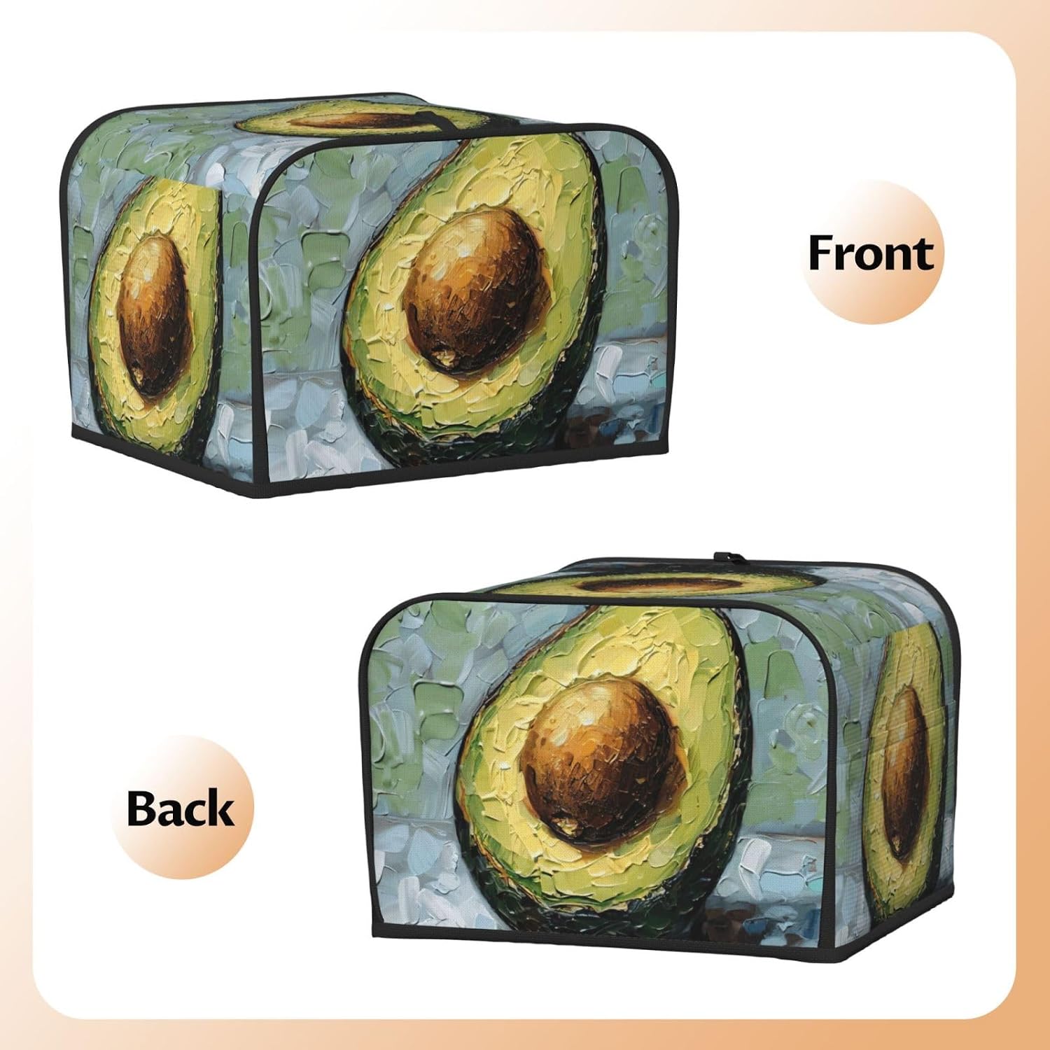 Avocado Print 4-Slice Toaster Cover Kitchen Appliance For Bread Home Protector Daily Usability image 3