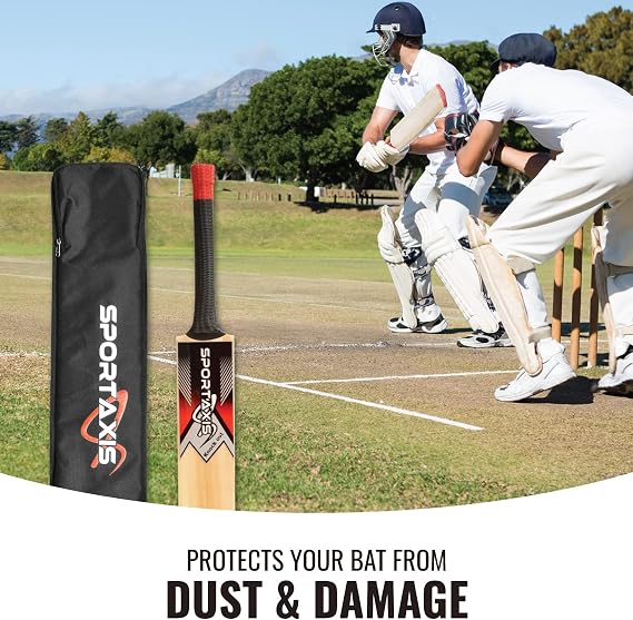 SPORTAXIS Foam Padded Bag for Cricket Bat- Adjustable Strap, Lightweight, Durable, Strong Protection to Bats (Black)
