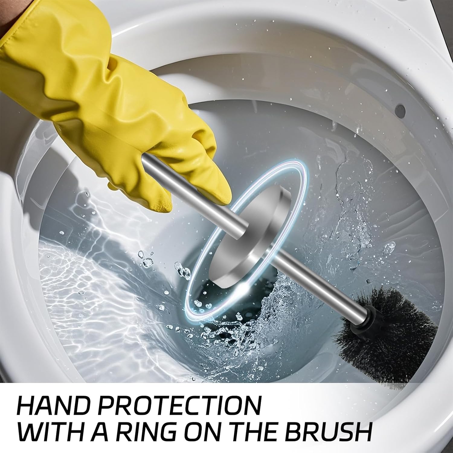 Stainless Steel Toilet Brush with Holder Set for Bathroom Storage and Organization Toilet Bowl Cleaner Brush and Holder (1, Silver)