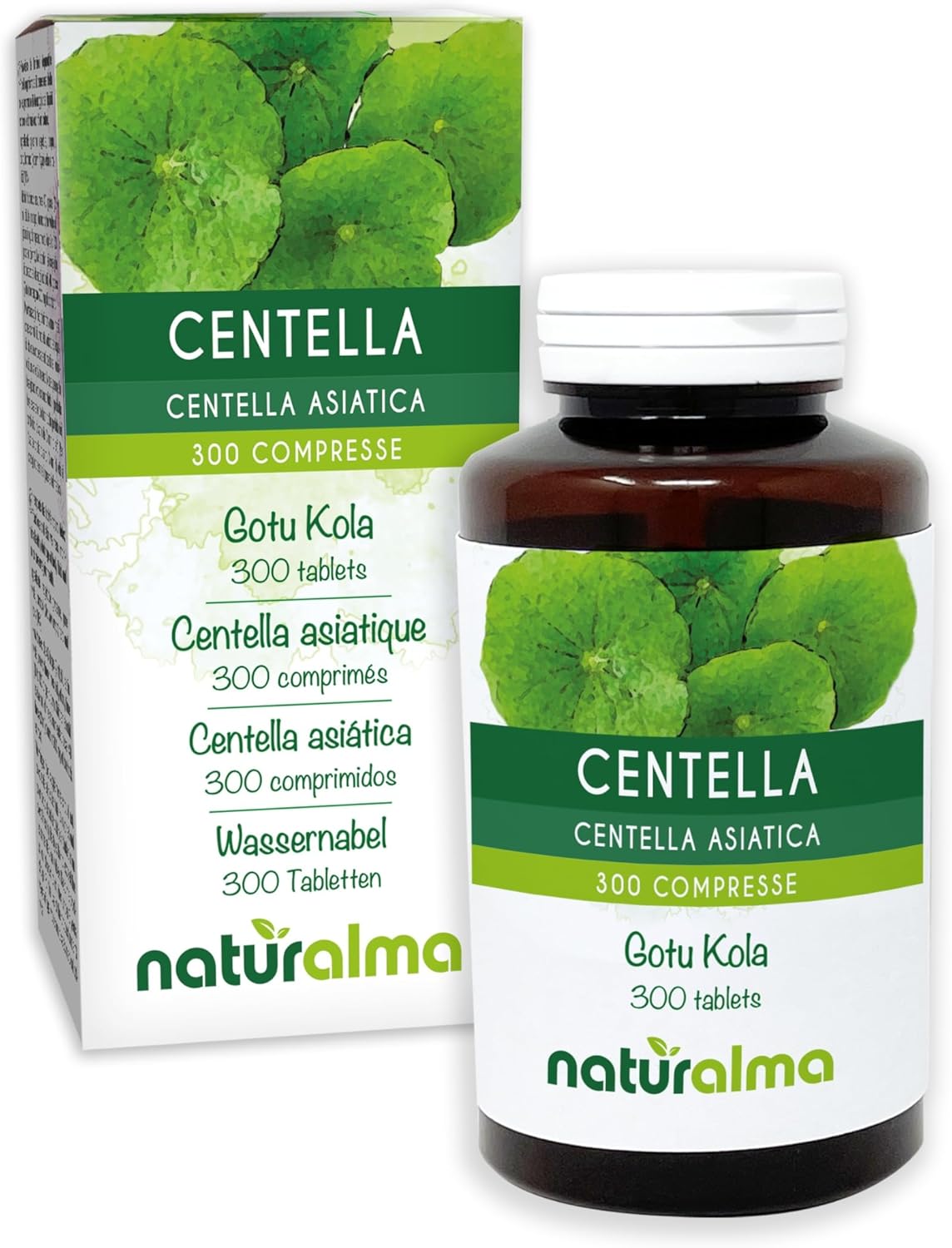 Product image of Centella (Centella asiatica) erba Naturalma - 150 g - 300 compresse - Integratore alimentare - Naturale e Vegano